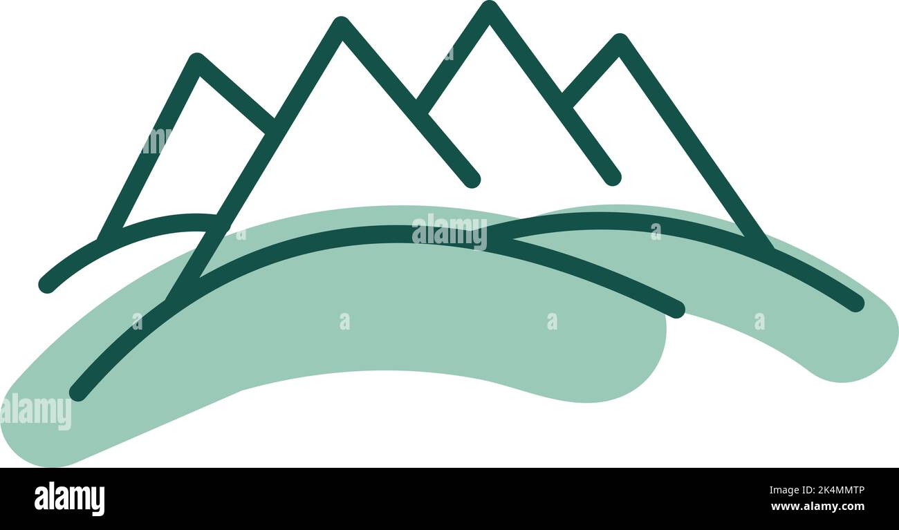 Montagnes vertes, illustration, vecteur sur fond blanc. Illustration de Vecteur