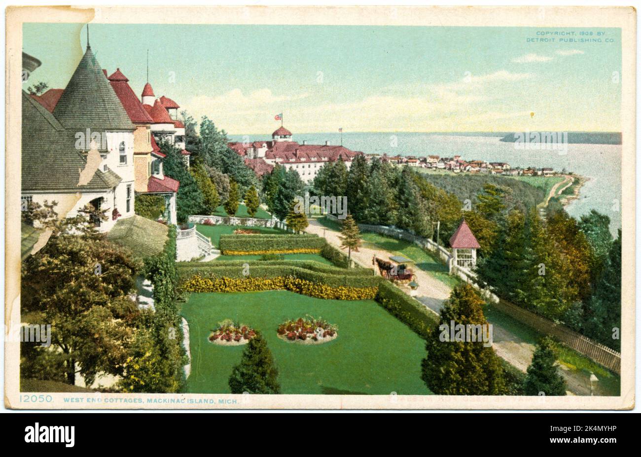 West End Cottages, Mackinac Isl., Michigan Detroit Publishing Company cartes postales série 12000. Date de publication: 1898 - 1931 lieu: Detroit Éditeur: Detroit Banque D'Images