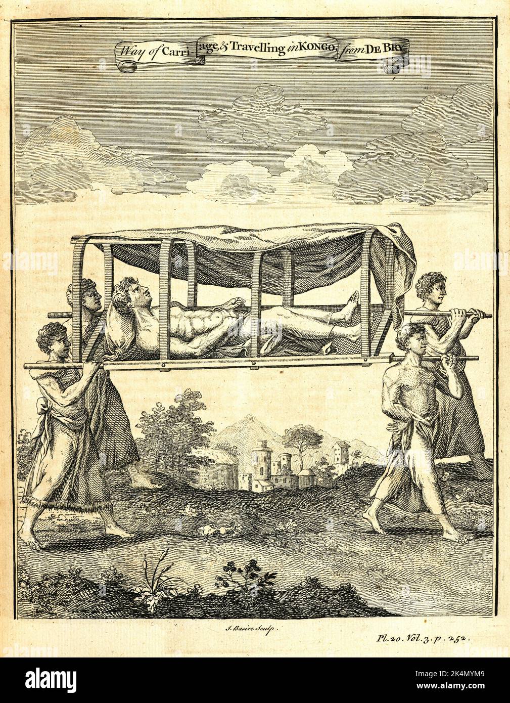 Moyen de transport et de transport à Kongo. Vert, John (fl. 1730-1753 ) (compilateur) Astley, Thomas, -1759 (éditeur). Une nouvelle collection générale de Banque D'Images