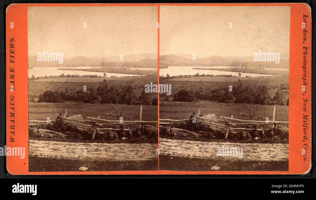 West End depuis le nord. Titre supplémentaire : vue sur le lac de Waranaug. Landon, S. C. (Seth C.) (b. 1825) (photographe). Collection de Robert N. Dennis de Banque D'Images