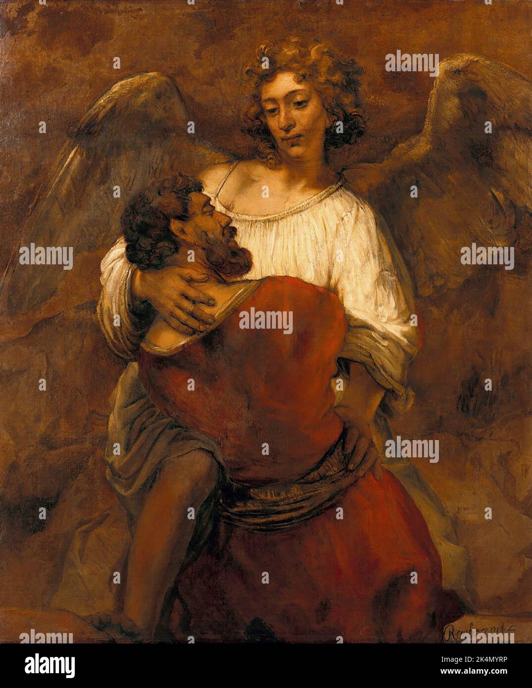 Jakob lutte avec l'ange (Genèse 32:23-32), c. 1659. Rembrandt Harmenszoon van Rijn. Leiden, 15 de julio de 1606 - Ámsterdam, 4 de octubre de Banque D'Images