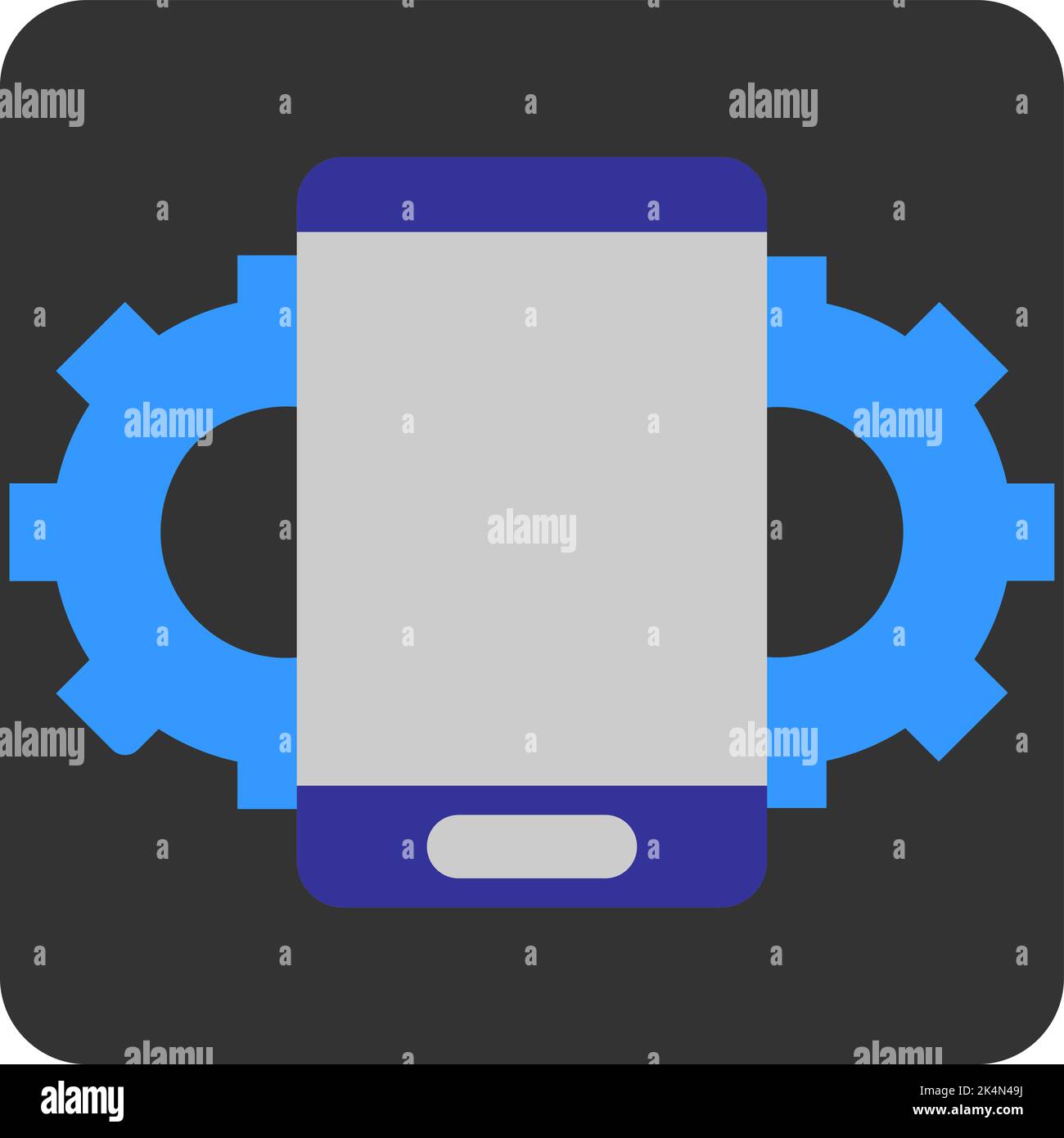Paramètres de développement mobile, illustration, vecteur sur fond blanc. Illustration de Vecteur
