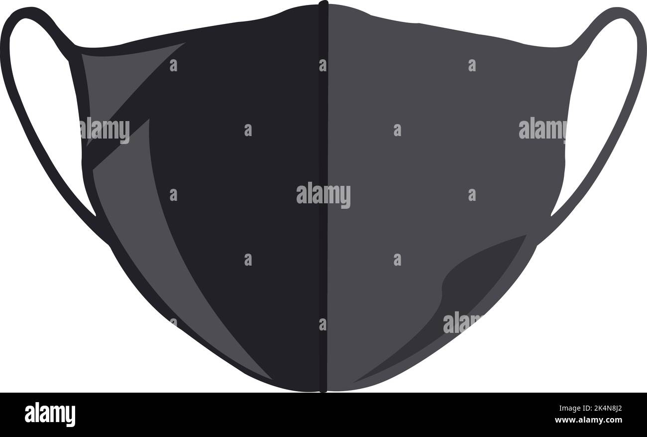 Masque de protection noir, illustration, vecteur sur fond blanc. Illustration de Vecteur