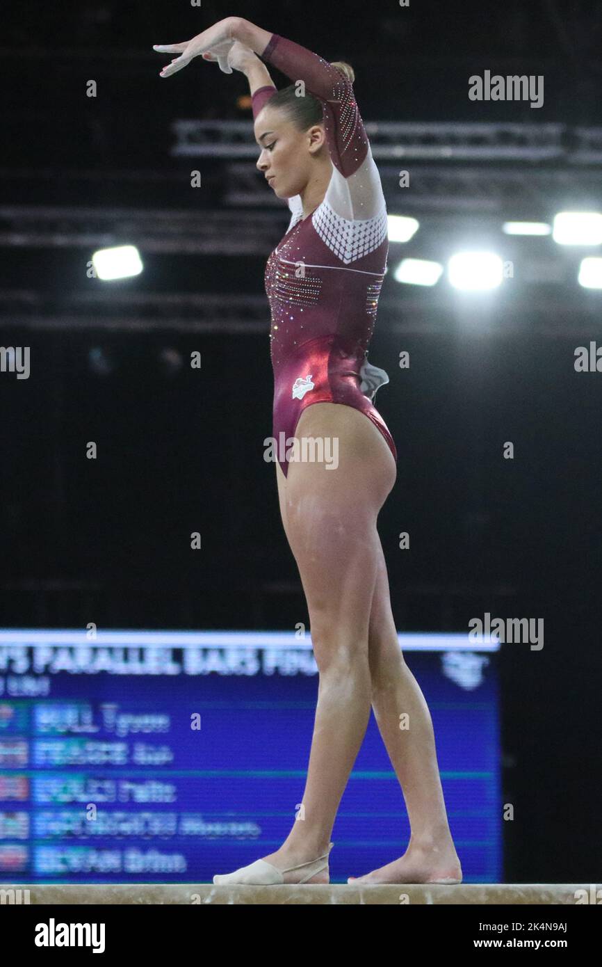 Georgia Mae FENTON, d'Angleterre, dans le faisceau d'équilibre des femmes - finale aux Jeux du Commonwealth 2022 dans l'arène, Birmingham. Banque D'Images