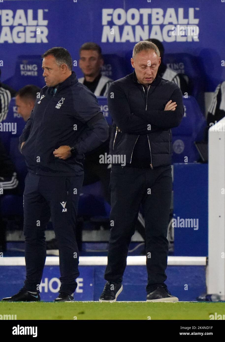 Steve Cooper, directeur forestier de Nottingham, lors du match de la Premier League au King Power Stadium de Leicester. Date de la photo: Lundi 3 octobre 2022. Banque D'Images