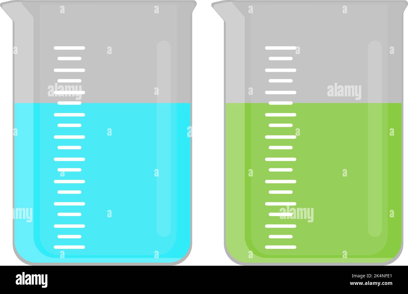 Liquides chimiques dans des contenants de produits chimiques, illustration, vecteur sur fond blanc. Illustration de Vecteur