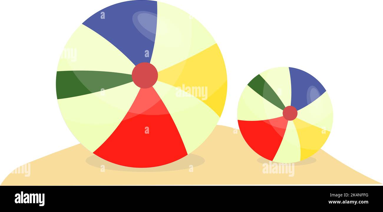 Ballon de plage gonflable, illustration, vecteur sur fond blanc. Illustration de Vecteur