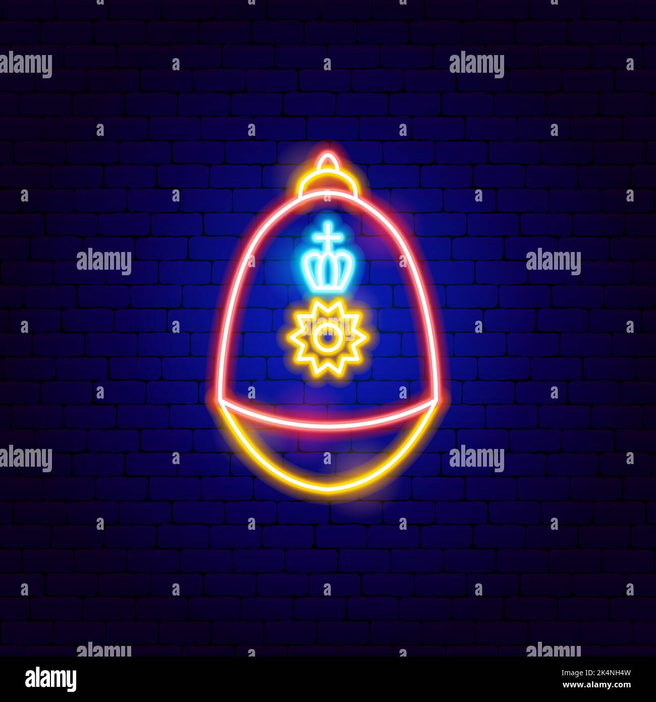 Enseigne de néon de chapeau de garde britannique Illustration de Vecteur