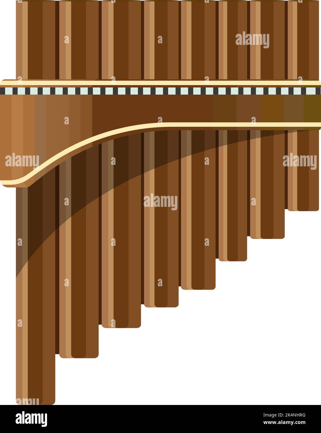 Flûte à pan en bois, illustration, vecteur sur fond blanc. Illustration de Vecteur