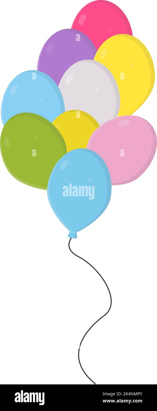 Bouquet de ballons, illustration, vecteur sur fond blanc. Illustration de Vecteur