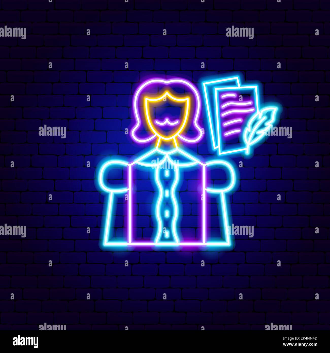 Signe Neon du poète William Shakespeare Illustration de Vecteur