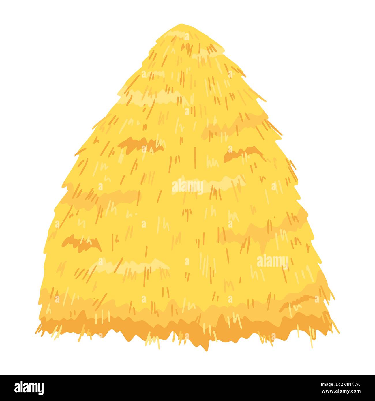 Agricole haycock dans le style de dessin animé plat, pile de foin rural ...