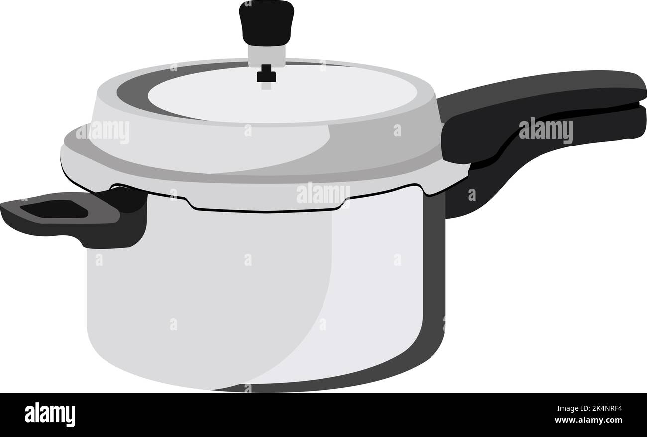 Cuisinière à pression grise, illustration, vecteur sur fond blanc. Illustration de Vecteur