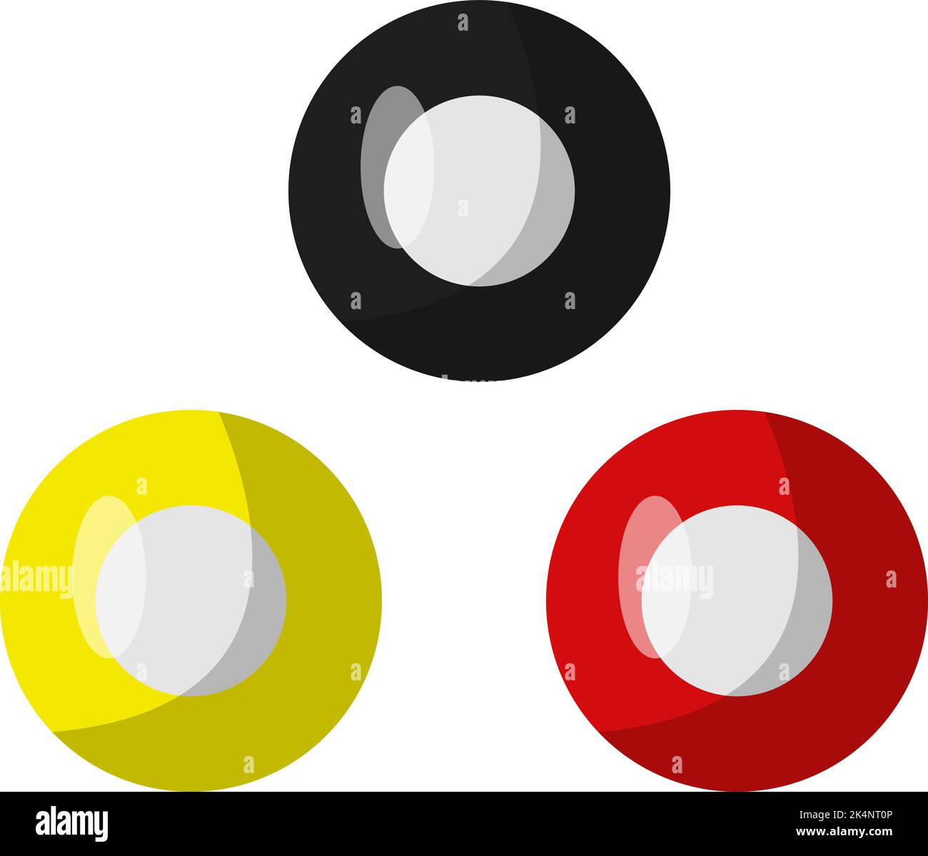 Trois boules de billard, illustration, vecteur sur fond blanc. Illustration de Vecteur