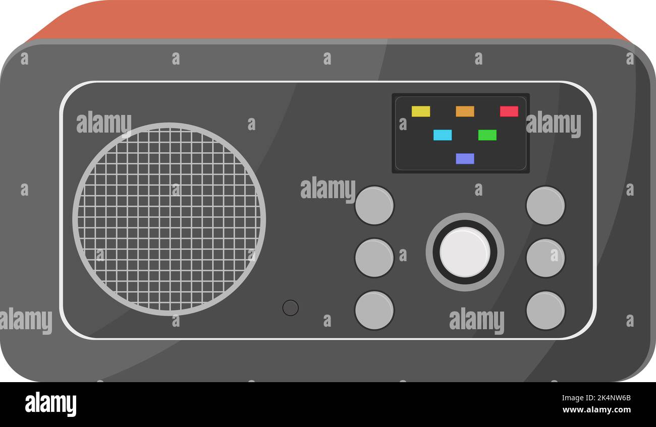 Radio Noir moderne, illustration, vecteur sur fond blanc. Illustration de Vecteur