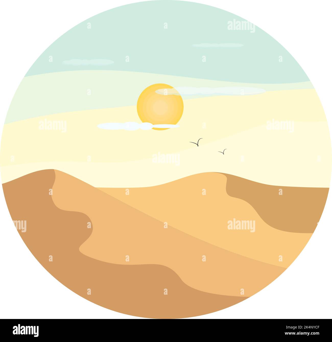 Dunes de sable, illustration, vecteur sur fond blanc. Illustration de Vecteur