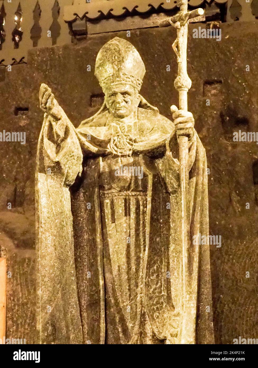 Wieliczka, Pologne - août 2018 : monuments de Karol Wojtyla Banque D'Images