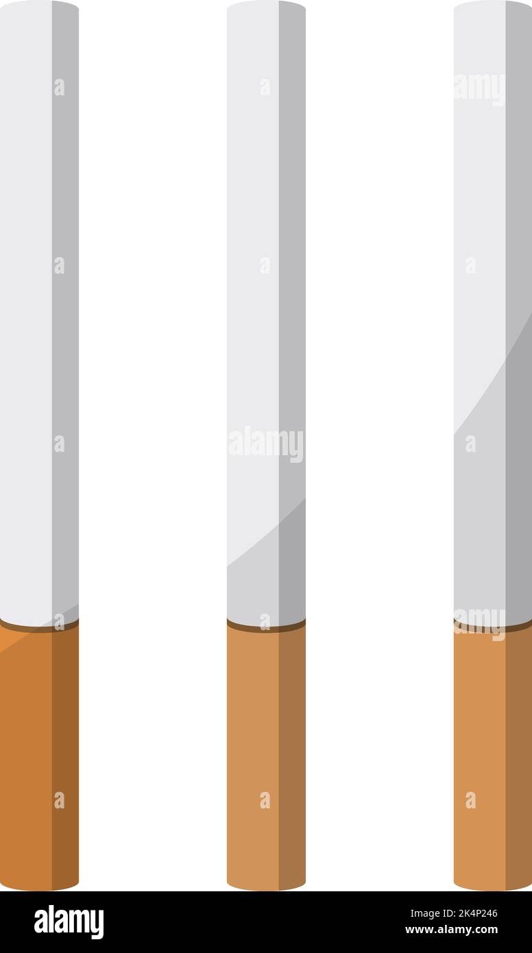 Trois cigarettes, illustration, vecteur sur fond blanc. Illustration de Vecteur