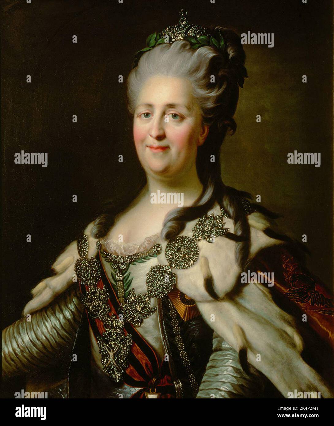 Catherine II (née Sophie d'Anhalt-Zerbst; 1729 – 1796), la plus connue sous le nom de Catherine la Grande, est la dernière impératrice de Russie (1762 à 1796) Banque D'Images