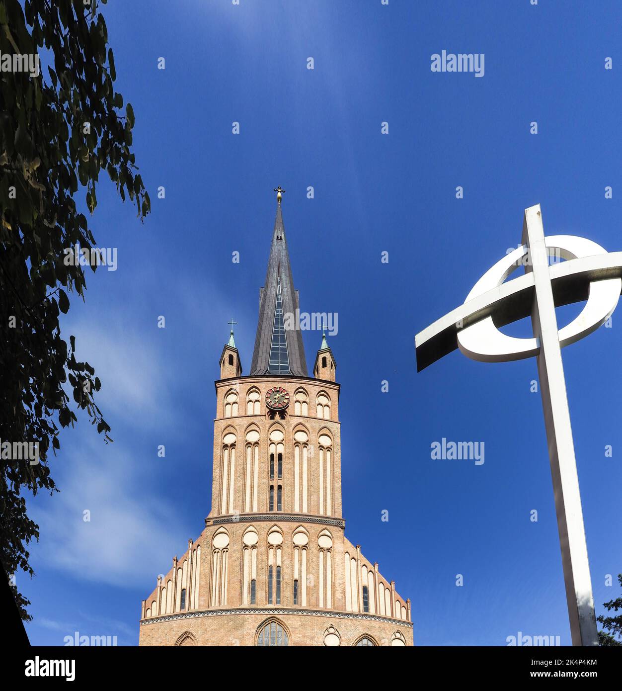 Szczecin, Pologne - 12 août 2018: Cathédrale Saint-Jacques Banque D'Images