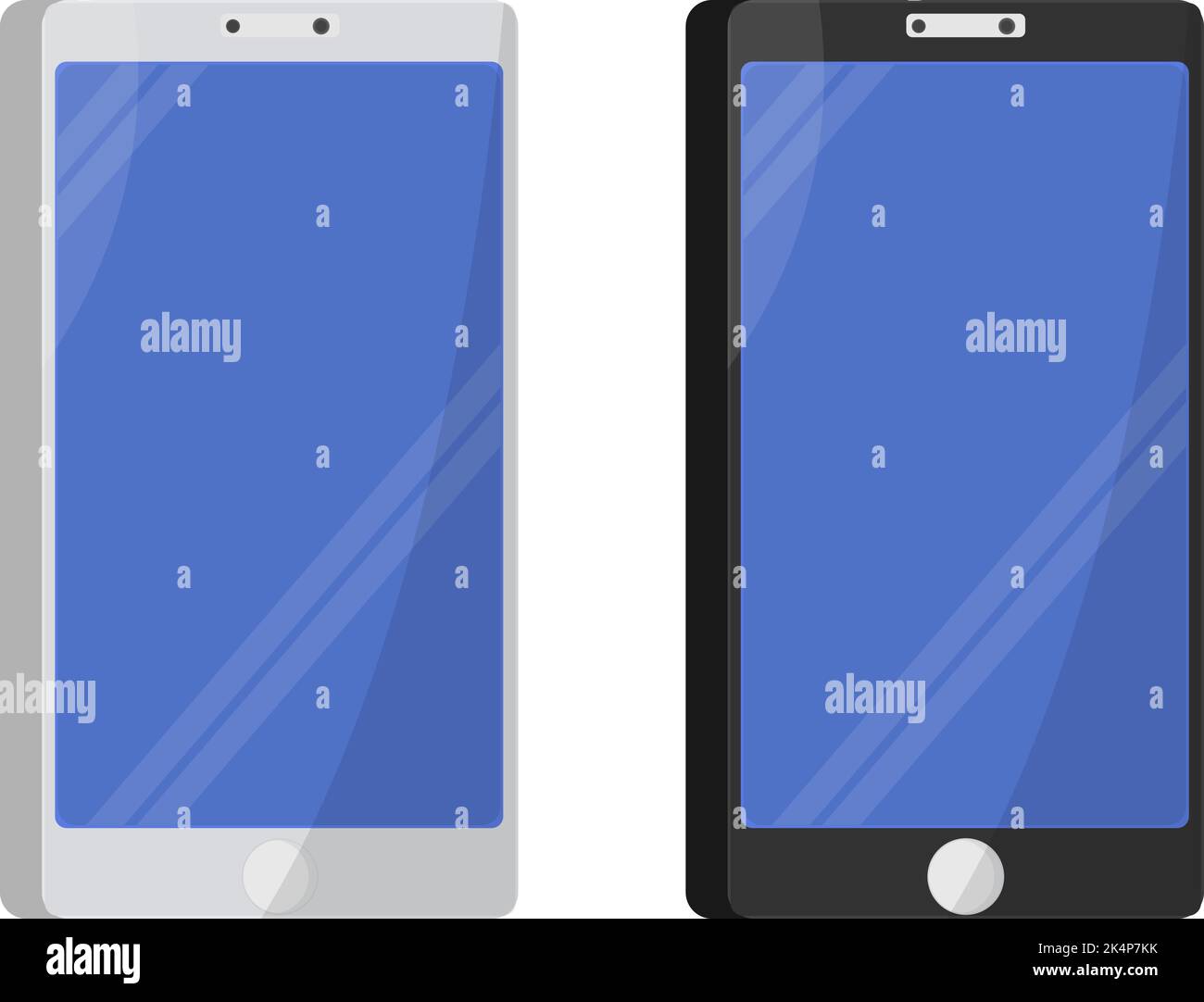 Smartphones, illustration, vecteur sur fond blanc. Illustration de Vecteur