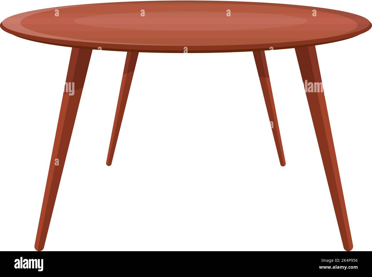 Table ronde en bois, illustration, vecteur sur fond blanc. Illustration de Vecteur