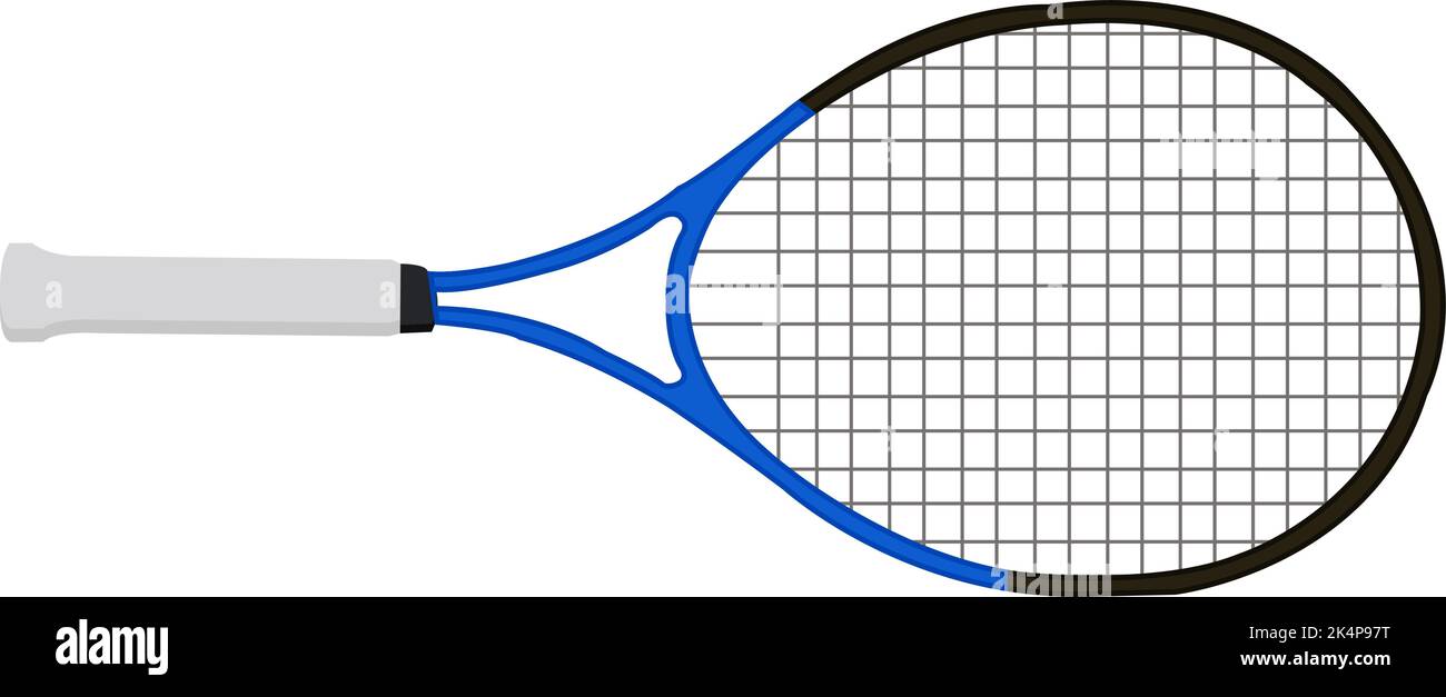 Raquette de tennis noire et bleue, illustration, vecteur sur fond blanc. Illustration de Vecteur