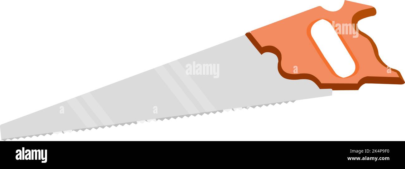 Petite scie à main, illustration, vecteur sur fond blanc. Illustration de Vecteur