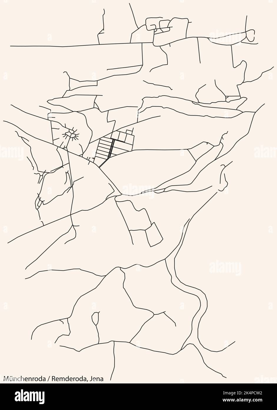 Carte des rues du QUARTIER MÜNCHENRODA-REMDERODA, JENA Illustration de Vecteur