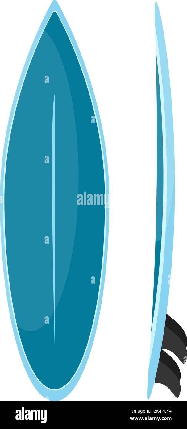 Surf board bleu, illustration, vecteur sur fond blanc. Illustration de Vecteur