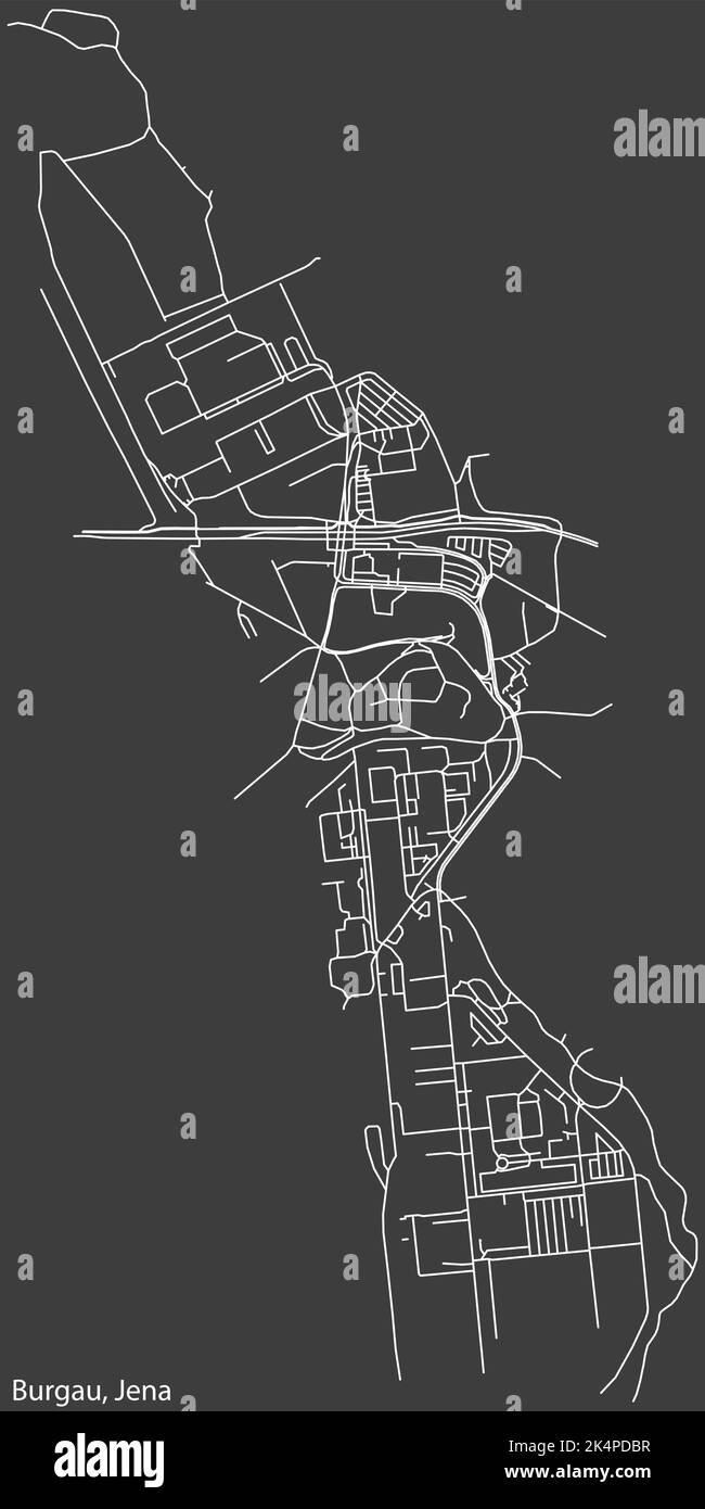 Carte des rues du QUARTIER de BURGAU, JENA Illustration de Vecteur