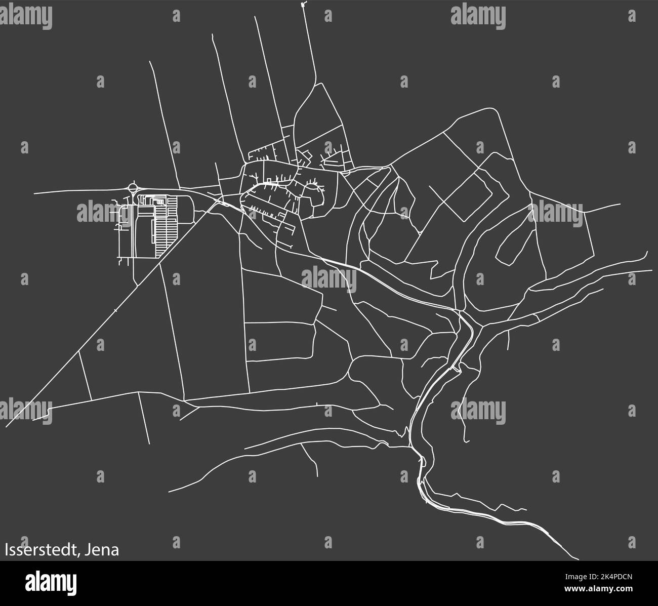 Carte des rues du QUARTIER ISSERSTEDT, JENA Illustration de Vecteur