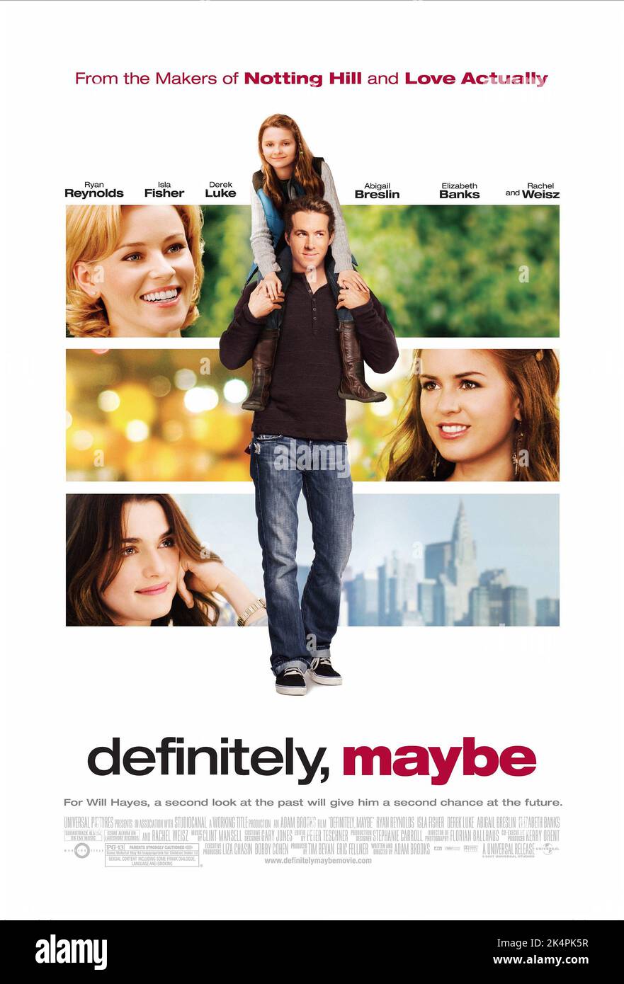 ELIZABETH BANKS, RYAN REYNOLDS, ABIGAIL BRESLIN, ISLA FISHER, Rachel Weisz, Definitely Maybe, 2008 Banque D'Images