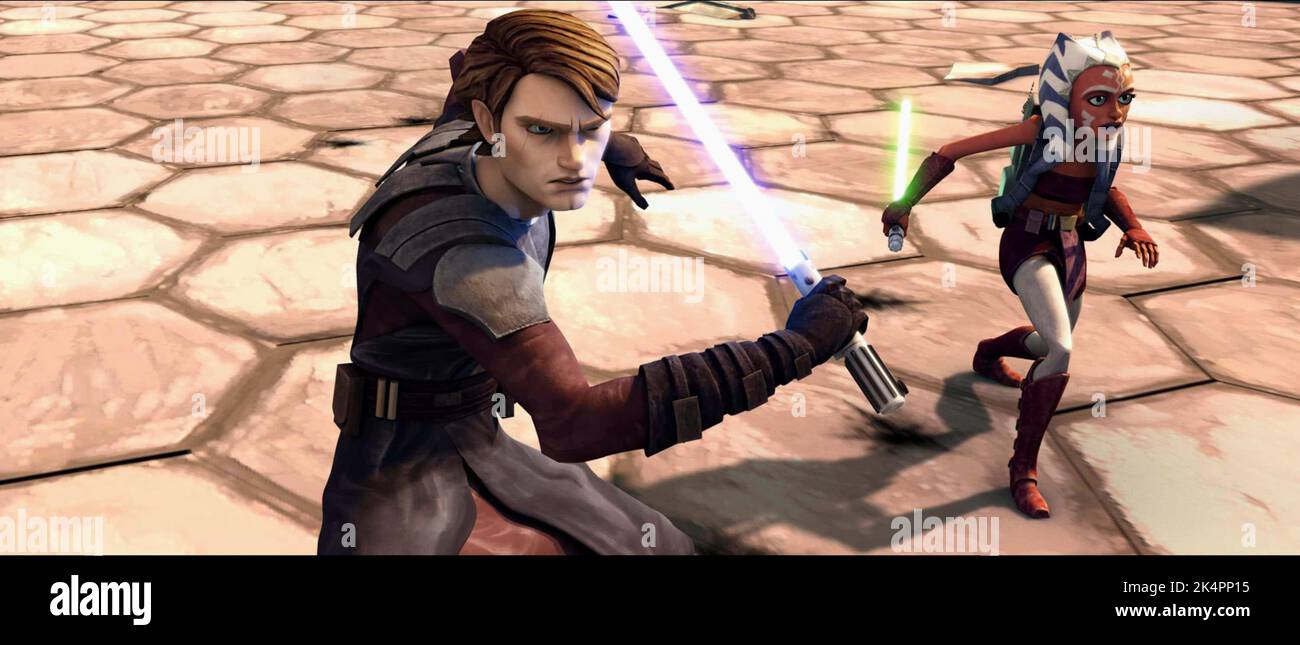 ANAKIN,AHSOKA, STAR WARS: LES CLONES GUERRES, 2008 Banque D'Images