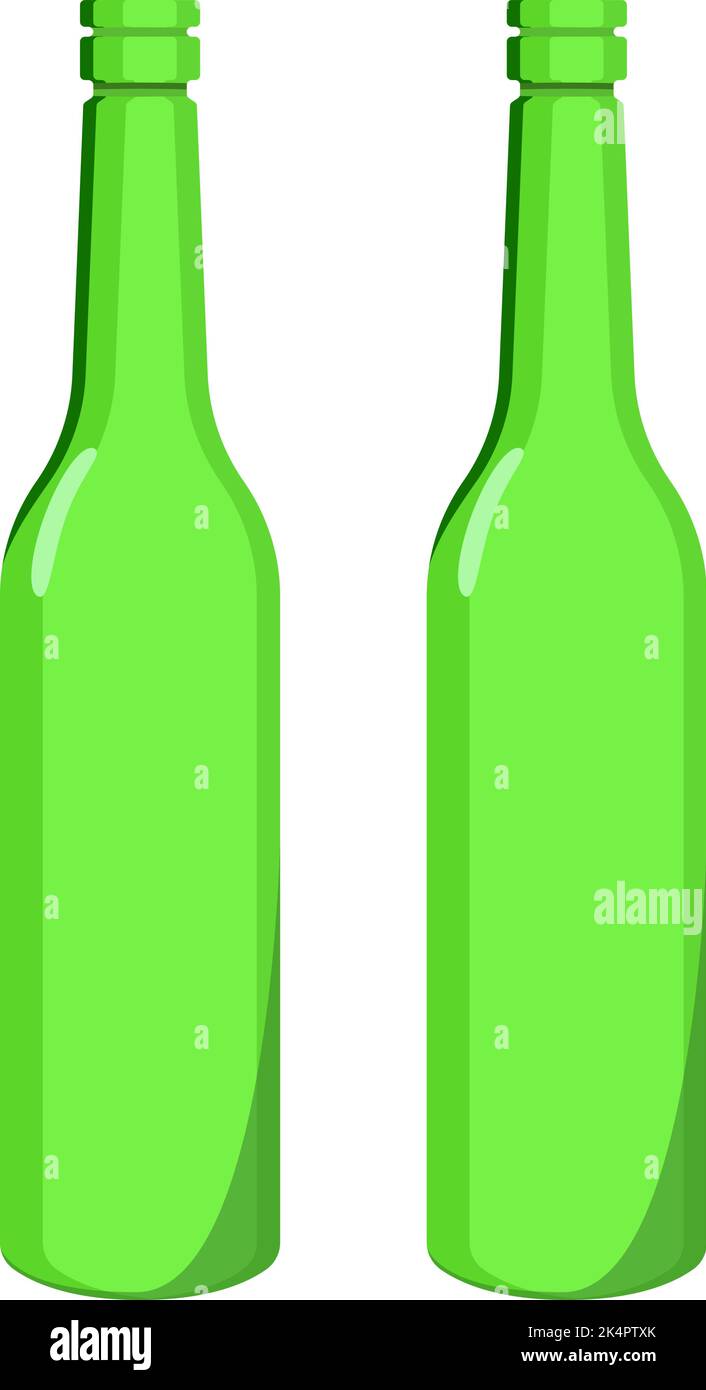 Flacons en verre vides, illustration, vecteur sur fond blanc. Illustration de Vecteur