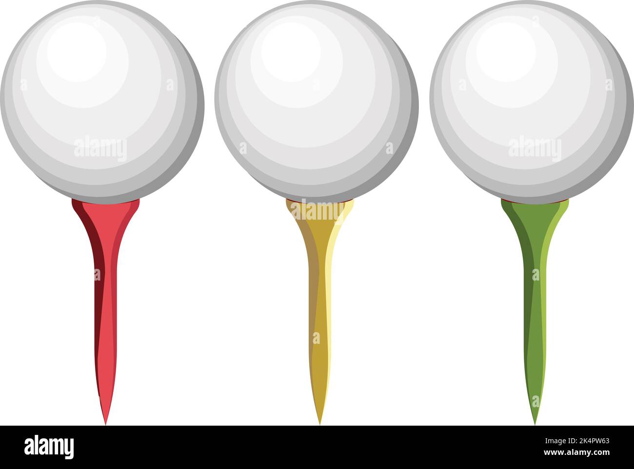 Trois balles de golf, illustration, vecteur sur fond blanc. Illustration de Vecteur