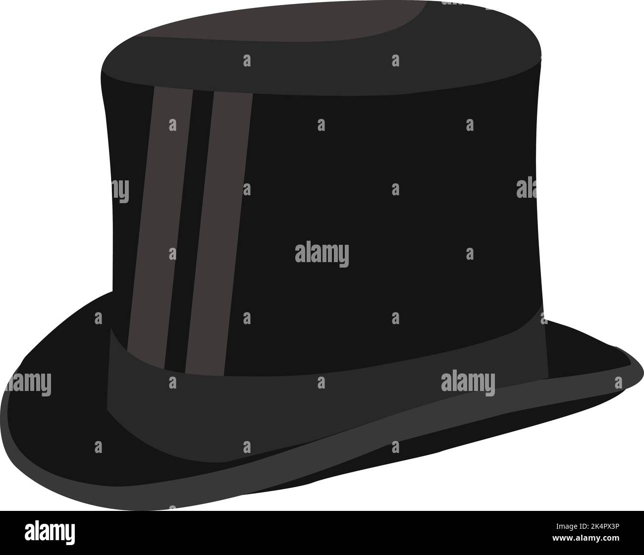 Vieux chapeau noir, illustration, vecteur sur fond blanc. Illustration de Vecteur