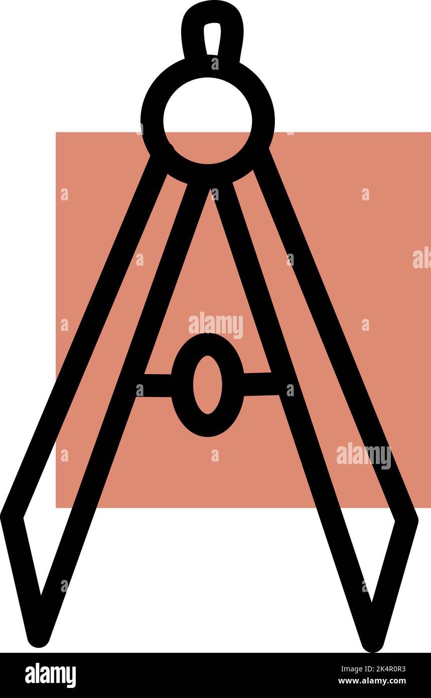 Boussole de dessin numérique, illustration, vecteur sur fond blanc. Illustration de Vecteur