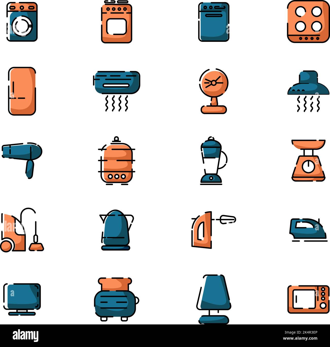 Électronique domestique, illustration, vecteur sur fond blanc. Illustration de Vecteur