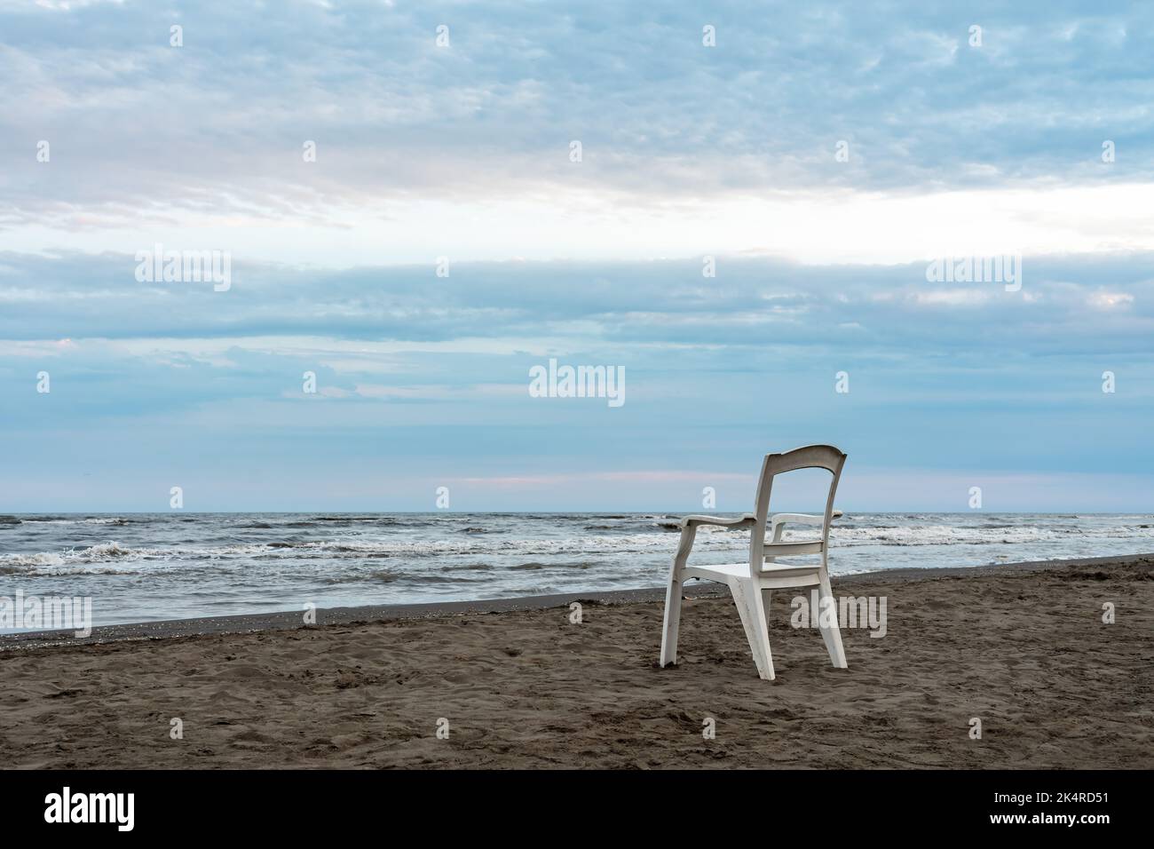 Chaise longue sur la plage Banque D'Images