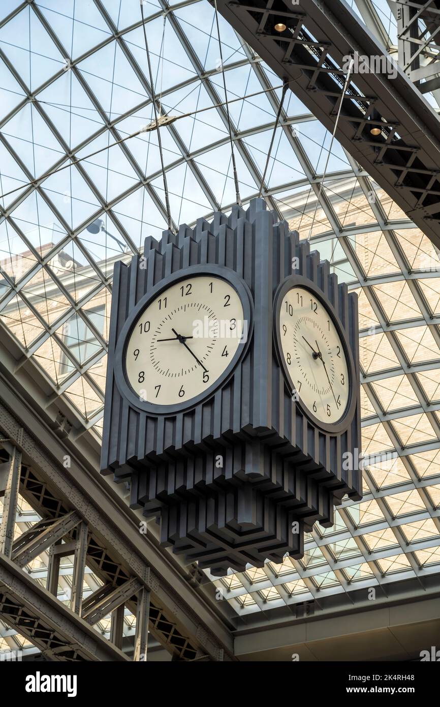 Horloge de siège, Moynihan train Hall, Pennsylvania Station, Manhattan, New York, ÉTATS-UNIS Banque D'Images