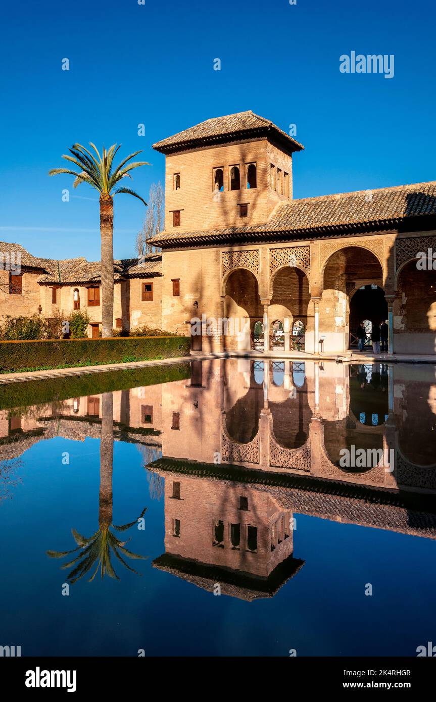 L'Alhambra de Grenade, Espagne. Vue sur les palais Nazari. Banque D'Images