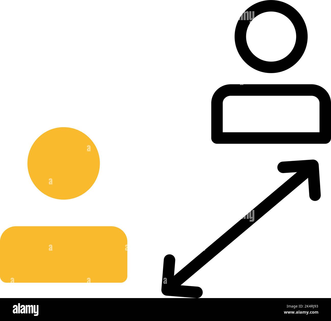 Social distance, illustration, vecteur sur fond blanc. Illustration de Vecteur