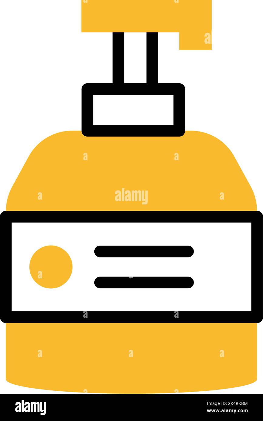 Savon liquide jaune, illustration, vecteur sur fond blanc. Illustration de Vecteur