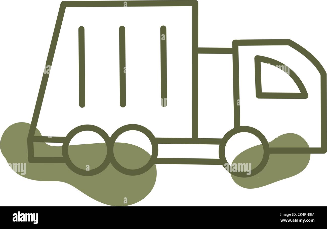 Camion à ordures, illustration, vecteur sur fond blanc. Illustration de Vecteur