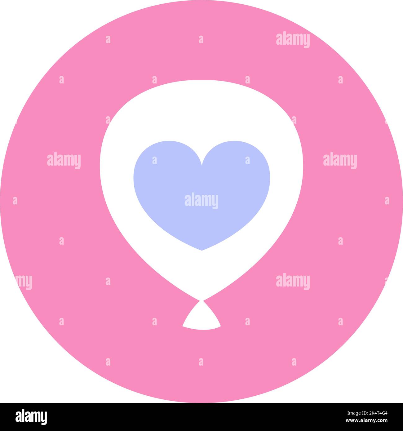 Ballon de mariage avec coeur, illustration, vecteur sur fond blanc. Illustration de Vecteur