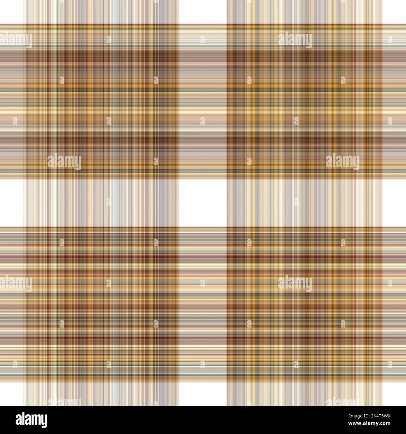 Tissu écossais blanc forêt à motif sans couture. Motif écossais de forêt automnale ton sur ton avec texture organique. Arrière-plan de bande orange pour papier peint rugueux. Banque D'Images