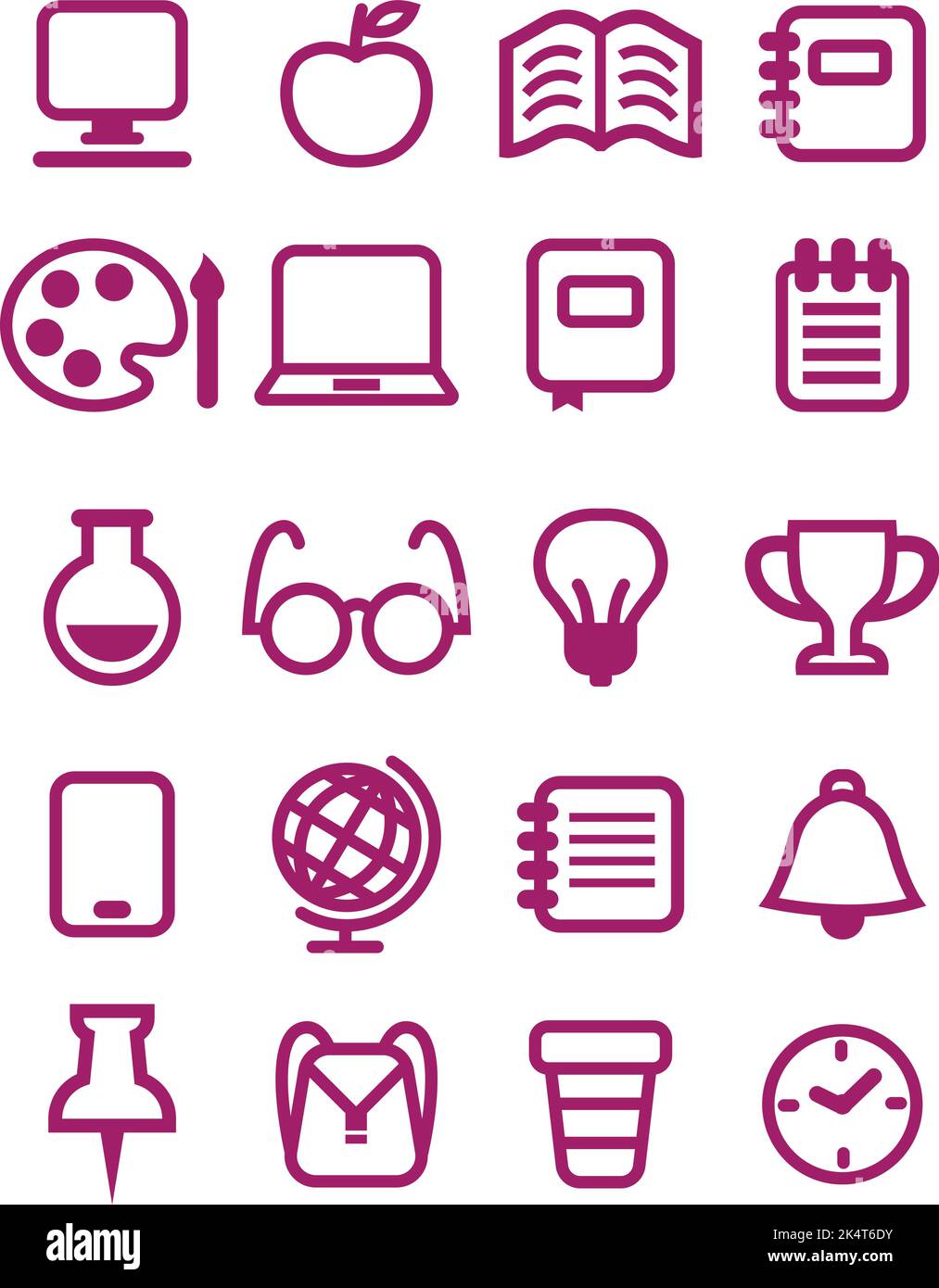 Éducation rose, illustration, vecteur sur fond blanc. Illustration de Vecteur