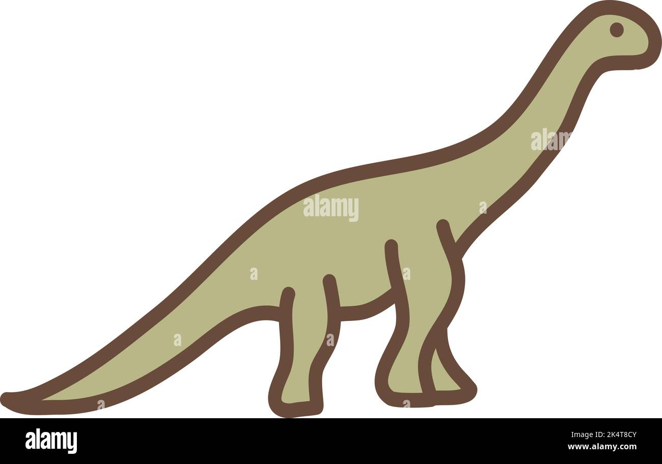 Dinosaure à longue queue, illustration, vecteur sur fond blanc. Illustration de Vecteur