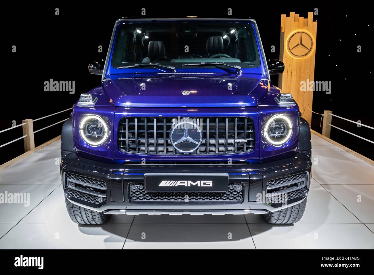 La Mercedes-AMG G63 a été présentée au salon automobile Autosalon 2020. Bruxelles, Belgique - 9 janvier 2020. Banque D'Images